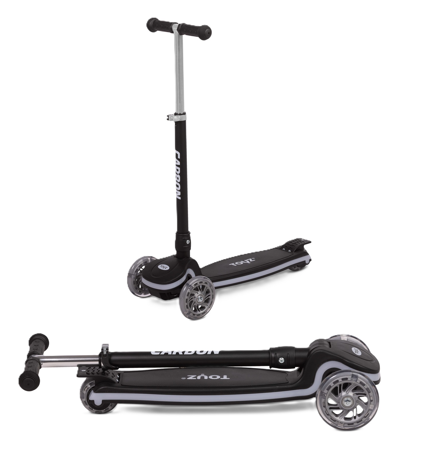 Toyz CARBON hulajnoga czarna trójkołowa 